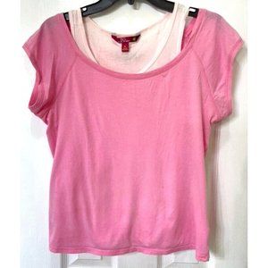 SO shirt size XL pink tank with darker pink shirt layered